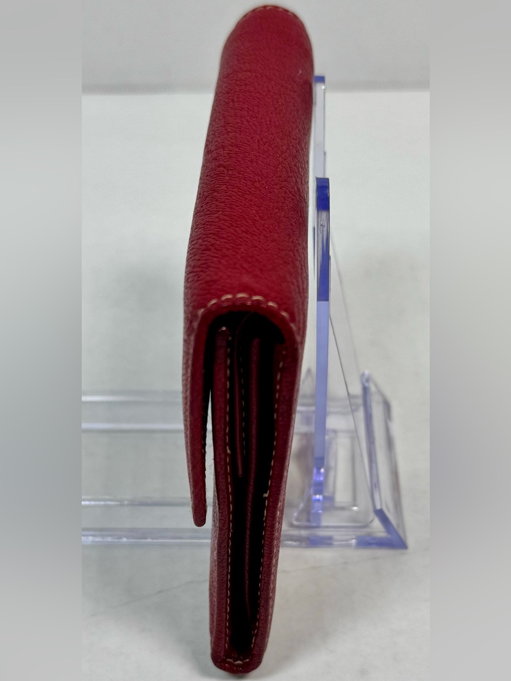 Prada Vintage Red Leather Continental Wallet Bifold Made In Italy - Picture 7 of 9
